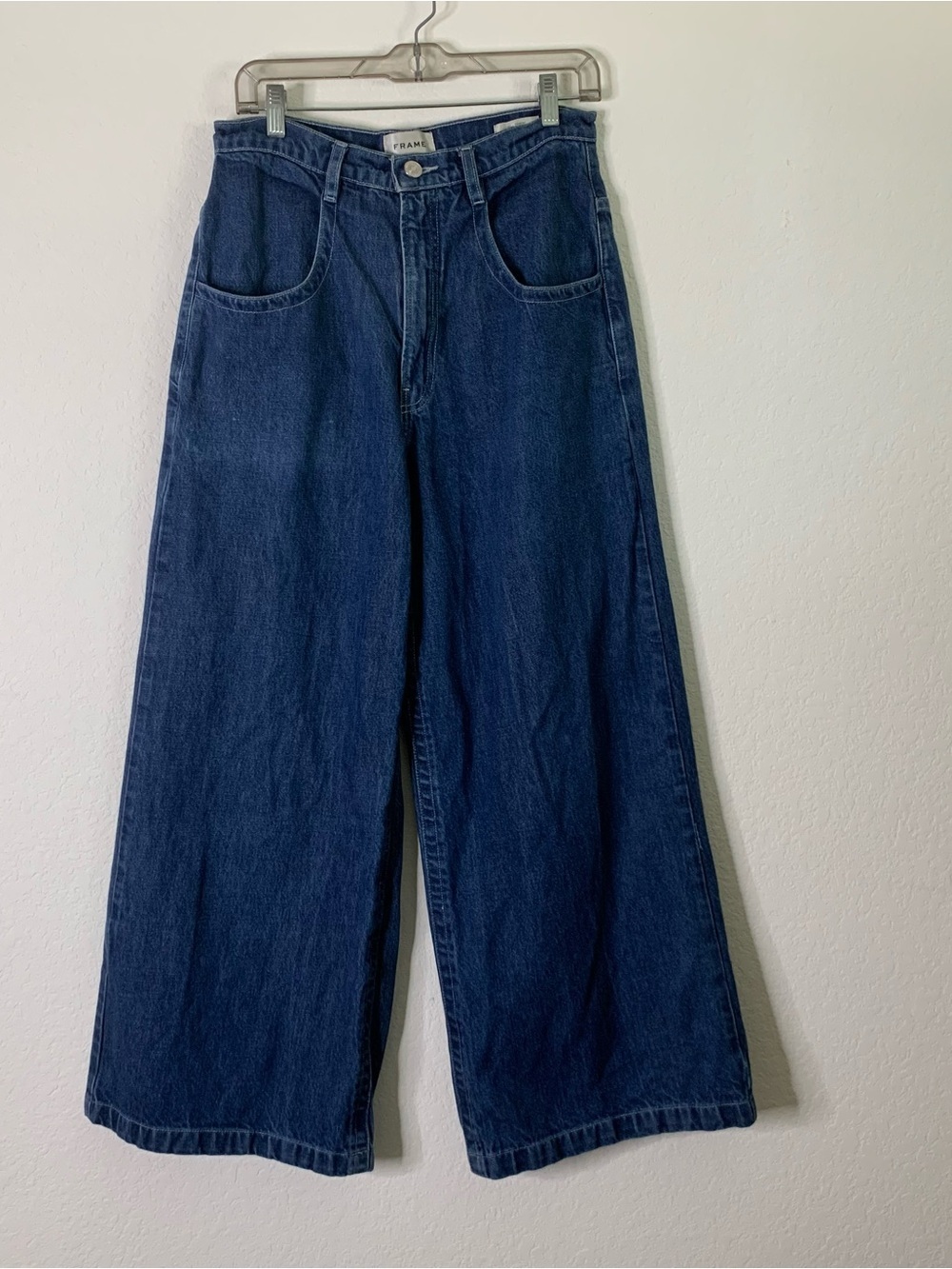Frame womens The Skater Wide Leg Victoria Blue Jeans 29